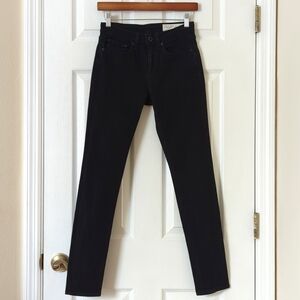 Rag & Bone Cate Classic Mid Rise Ankle Length Skinny Jeans No Fade Black 25